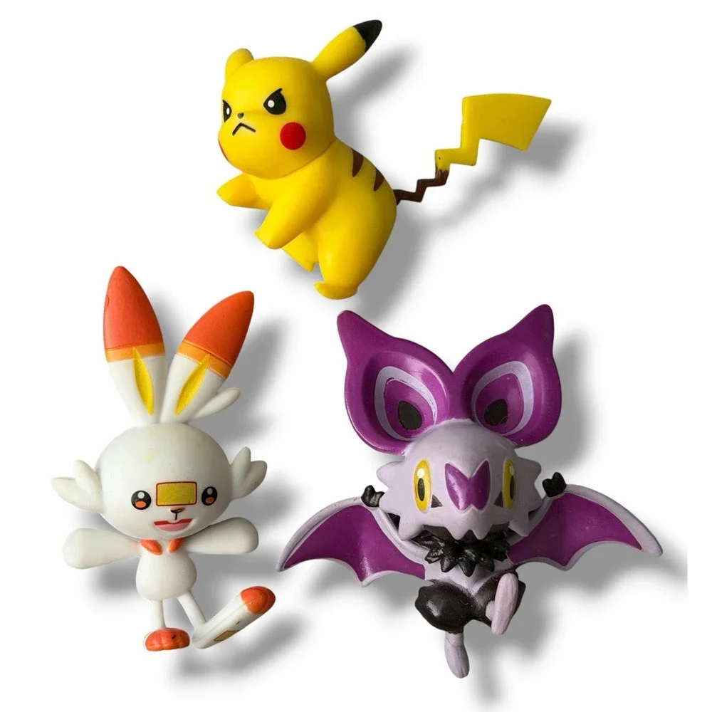 Pokemon Scorbunny Pikachu Noibat Figures Lot  ≈ 2